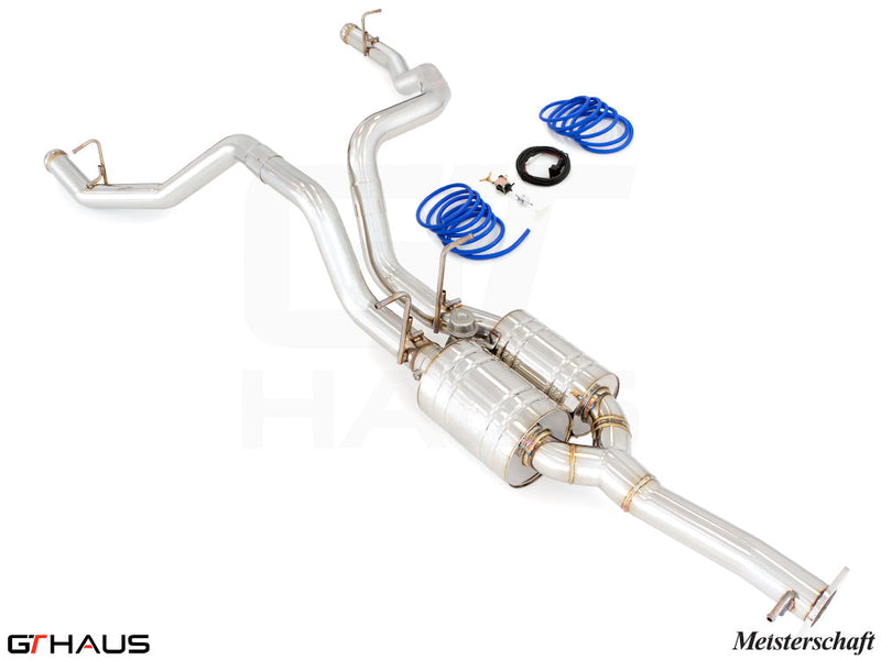 Premium performance exhaust system for 2019+ RAM 1500 with 5.7 HEMI V8, featuring stainless steel construction and valve control.