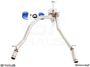Premium performance exhaust system for 2019+ RAM 1500 with 5.7 HEMI V8, featuring stainless steel construction and components.