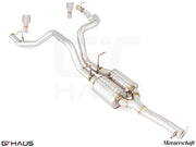 Premium performance exhaust system for 2019+ RAM 1500 with 5.7 HEMI V8, featuring stainless steel construction and enhanced sound.
