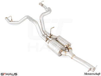 Premium performance exhaust system for 2019+ RAM 1500 with 5.7 HEMI V8, featuring stainless steel construction and enhanced sound.