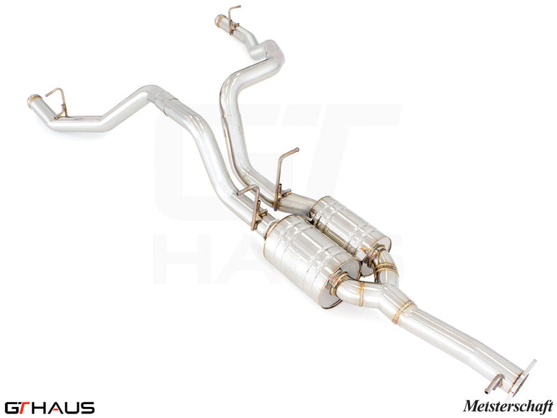 Premium performance exhaust system for 2019+ RAM 1500 with 5.7 HEMI V8, featuring stainless steel construction and enhanced sound.