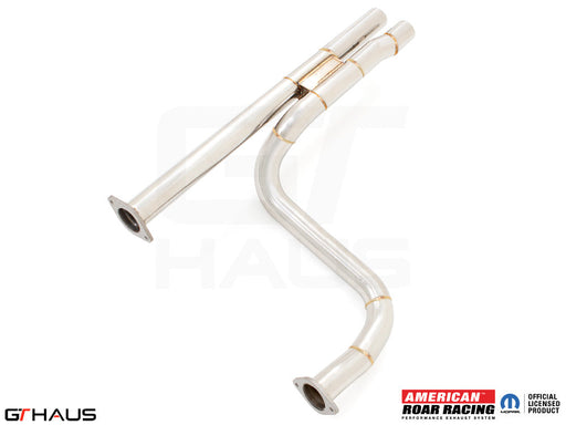 Premium RAM RHO V6T 2025+ AR Section 1 front pipe with 76mm piping and Velocity Chamber for enhanced exhaust flow.