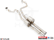 Premium performance exhaust system for RAM RHO V6T (2025+), featuring stainless steel construction and dual tips.
