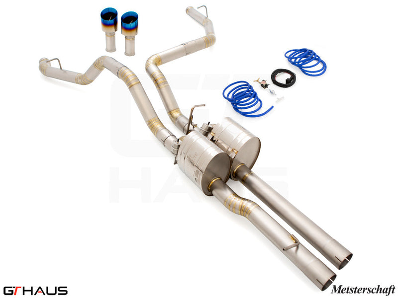 Premium exhaust system for RAM RHO V6T (2025+) featuring stainless steel construction and performance components.