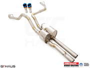 Premium exhaust system for 2025+ RAM RHO (V6T) featuring stainless steel construction and dual tips for enhanced performance.
