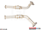 High-performance down pipes for 2021-2024 RAM TRX with 6.2L SC HEMI V8, featuring 400 CEL sport cats for enhanced exhaust flow.