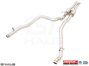 Premium exhaust system for RAM TRX 6.2L SC HEMI V8, enhancing performance and sound with stainless steel construction.