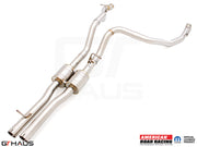 Premium performance exhaust system for RAM TRX 6.2L SC HEMI V8, featuring stainless steel construction and enhanced sound.