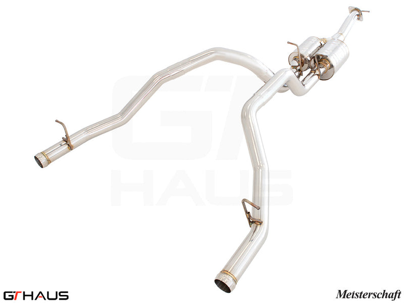 Premium performance exhaust system for 2019+ RAM 1500 with 5.7 HEMI V8, featuring stainless steel construction and enhanced sound.