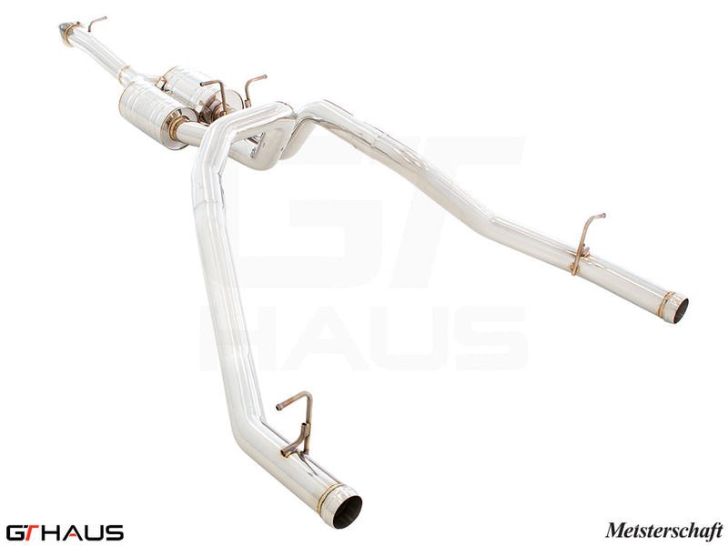 Premium performance exhaust system for 2019+ RAM 1500 with 5.7 HEMI V8, featuring stainless steel construction and enhanced sound.