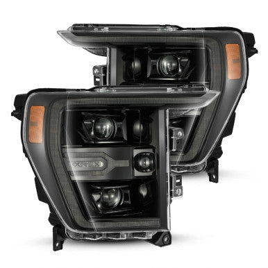 AlphaRex 20-22 Ford F-250/350/450 SD LUXX-Series LED Proj Headlights Alpha-Bk w/Acv Light SS & SBDRL