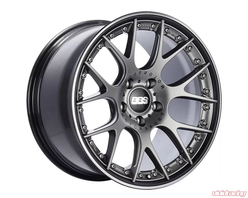 BBS CH-RII 22x10.5 5x112 ET15 Satin Black Center Platinum Lip SS Rim Prot Wheel - 82mm PFS Req