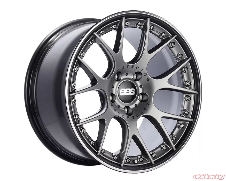 BBS CH-RII 22x10.5 5x112 ET15 Satin Black Center Platinum Lip SS Rim Prot Wheel - 82mm PFS Req