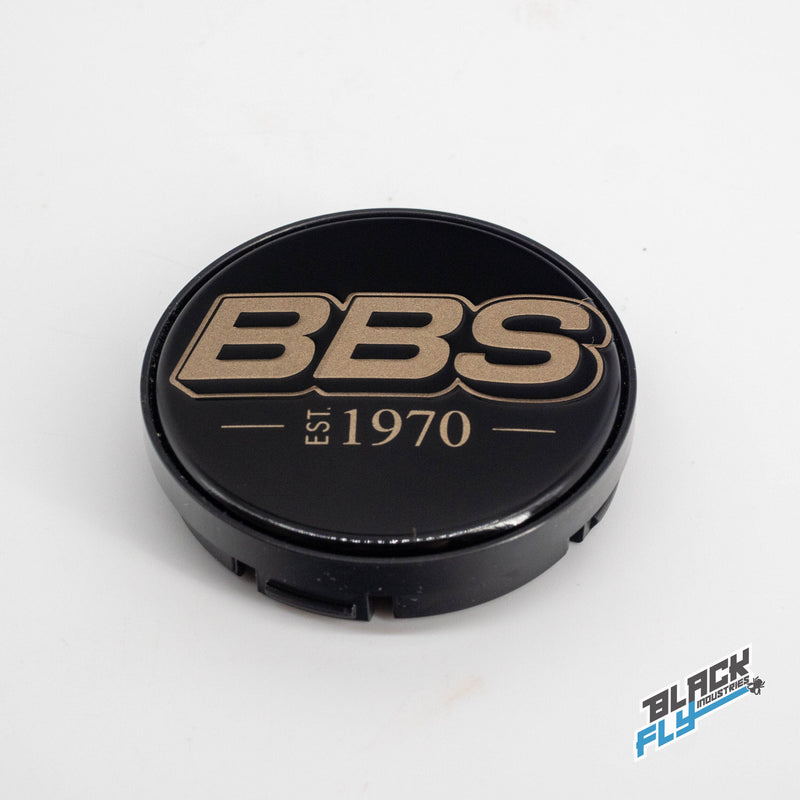 BBS LOGO Center Cap Set 56mm Black/Gold EST. 1970