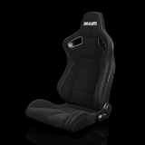 BRAUM Elite Series Sport Reclining Seats - Black Jacquard | Grey Stitching