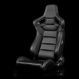 BRAUM Elite Series Sport Reclining Seats - Black Leatherette | Black Stitching