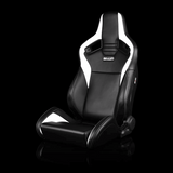 BRAUM Elite V2 Series Sport Reclining Seats - Black | White Leatherette