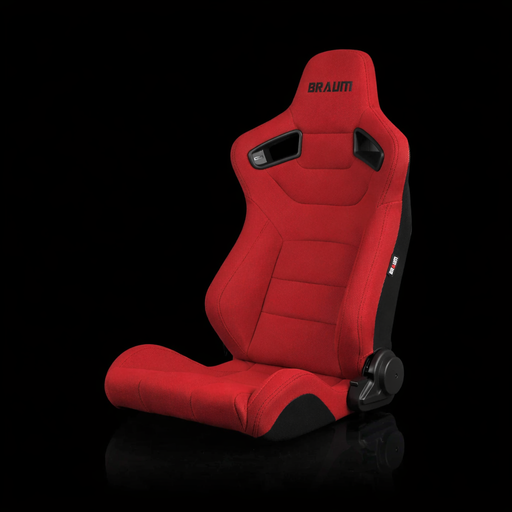 BRAUM Elite Series Sport Reclining Seats - Red Cloth | Black Stitching