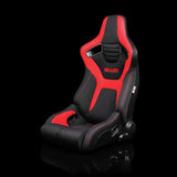 BRAUM Elite-R Series Sport Reclining Seats - Black | Red Cloth