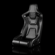 BRAUM Elite-R Fixed Back Bucket Seat - Black Leatherette | Black Stitching
