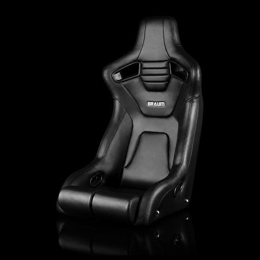 BRAUM Elite-R Fixed Back Bucket Seat - Black Leatherette | Black Stitching