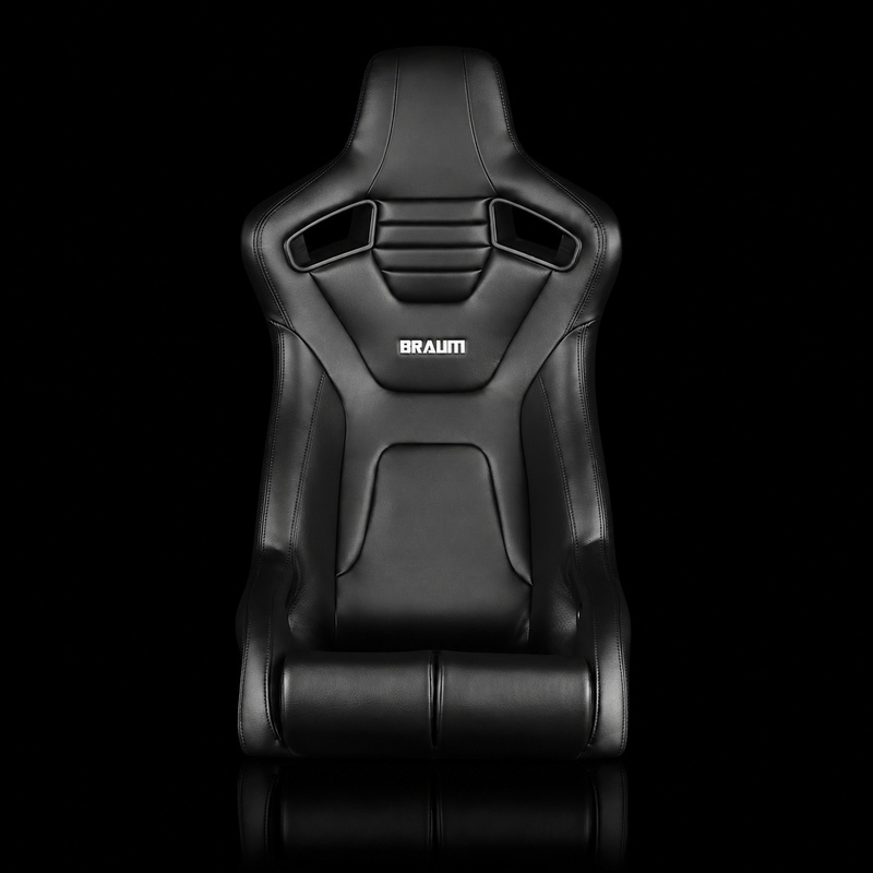 BRAUM Elite-R Fixed Back Bucket Seat - Black Leatherette | Black Stitching - view 2