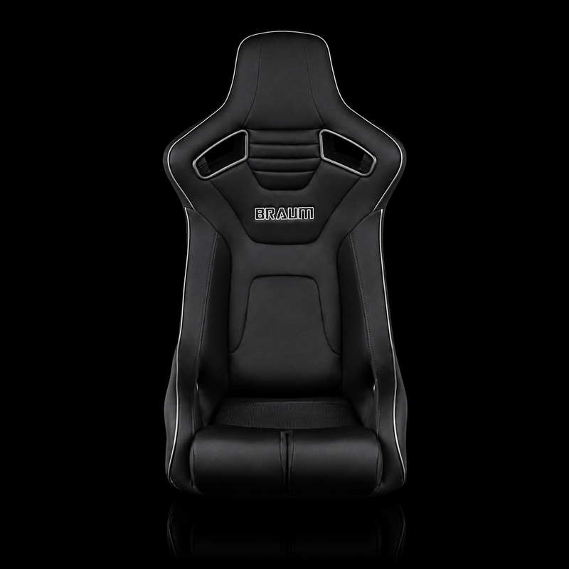 BRAUM Elite-R Fixed Back Bucket Seat - Black Cloth | Black Trim - view 2