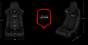BRAUM Elite-R Fixed Back Bucket Seat - dimensions and reference diagram