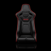 BRAUM Elite-R Fixed Back Bucket Seat - Black Cloth | Red Trim - view 2