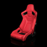 BRAUM Elite-R Series Sport Reclining Seats - Red Leatherette | Black Trim