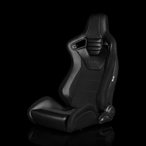 BRAUM Elite-S Series Sport Reclining Seats - Black Leatherette | Black Cloth