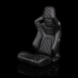 BRAUM Elite-X Series Sport Reclining Seats - Black Leatherette | Diamond Edition | Black Trim