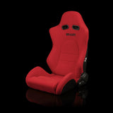 BRAUM Advan Series Sport Reclining Seats - Red Cloth | Black Stitching