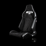 BRAUM Viper-X Series Sport Reclining Seats - Black Alcantara | Honeycomb White Stitching | White Grommets