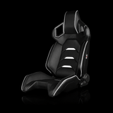 BRAUM Alpha-X Series Sport Reclining Seats - Black Leatherette | White Inserts