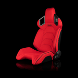 BRAUM Alpha-X Series Sport Reclining Seats - Red Cloth | Black Stitching