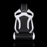 BRAUM Orue Series Sport Reclining Seats - White Leatherette | Diamond | Black Trim - view 2