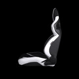 BRAUM Orue Series Sport Reclining Seats - White Leatherette | Diamond | Black Trim - view 3