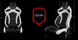 BRAUM Orue Series Sport Reclining Seats - White Leatherette | Diamond | Black Trim - view 4
