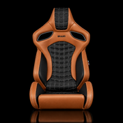 BRAUM Orue-S Series Sport Reclining Seats - Saddle Tan Leatherette | Rhombus Quilted | White Stitching - view 2
