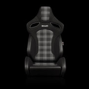 BRAUM Orue-S Series Sport Reclining Seats - Black Leatherette | Grey Plaid - view 2