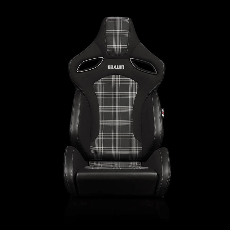 BRAUM Orue-S Series Sport Reclining Seats - Black Leatherette | Grey Plaid - view 2