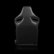 BRAUM Orue-S Series Sport Reclining Seats - Black Leatherette | Honeycomb Alcantara | Red Stitching - view 4