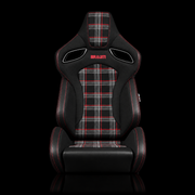 BRAUM Orue-S Series Sport Reclining Seats - Black Leatherette | Red Plaid - view 2