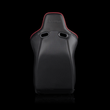 BRAUM Venom-X Fixed Back Bucket Seat - Black Leatherette | Diamond | Red Trim - view 4