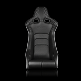 BRAUM Venom-X Fixed Back Bucket Seat - Black Leatherette | Diamond | White Trim - view 2