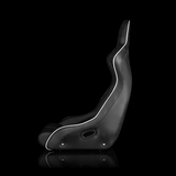BRAUM Venom-X Fixed Back Bucket Seat - Black Leatherette | Diamond | White Trim - view 3