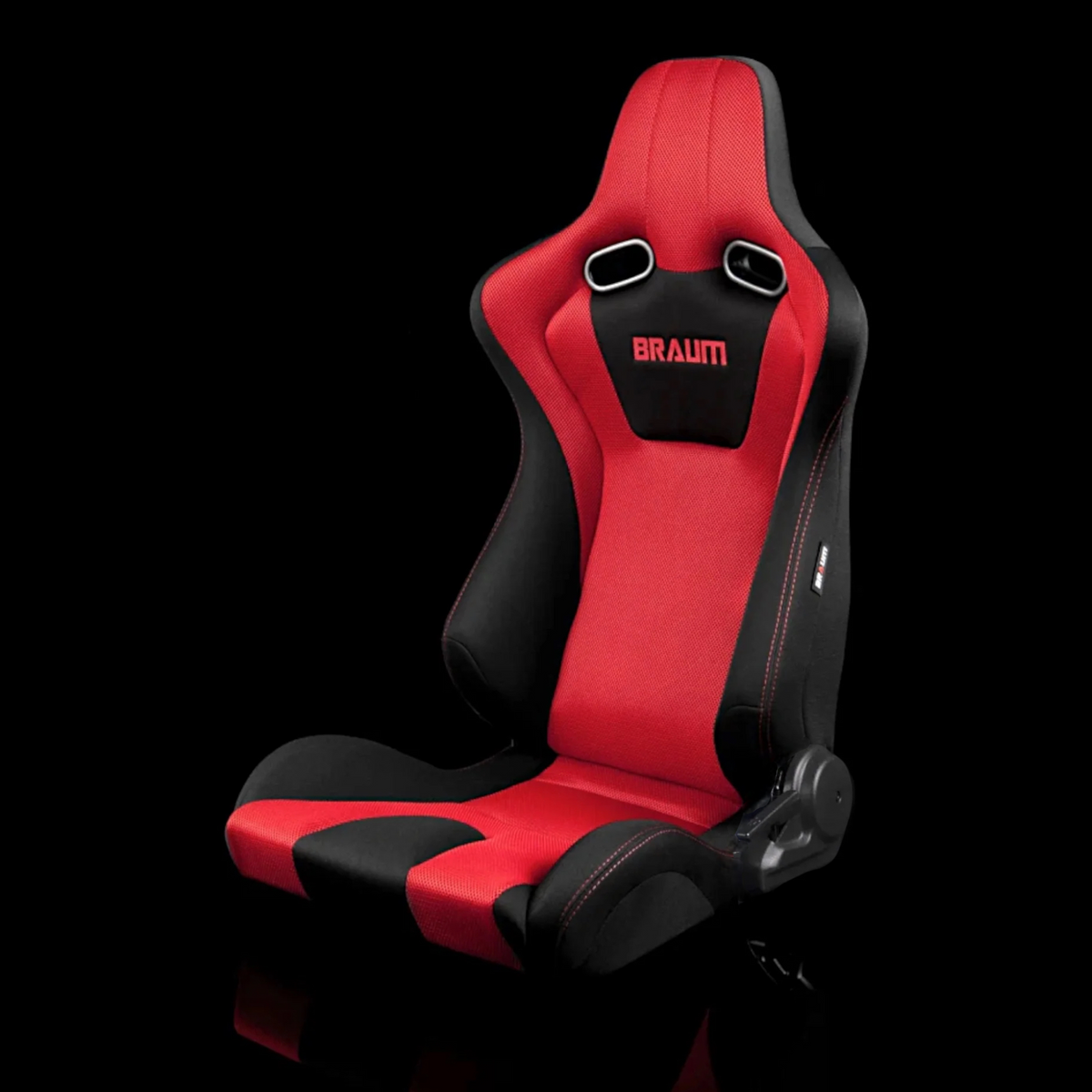 BRAUM Venom Series Sport Reclining Seats - Black | Red Cloth