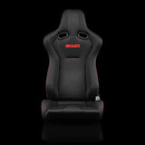 BRAUM Venom Series Sport Reclining Seats - Black Cloth | Red Stitching - view 2
