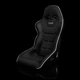 BRAUM Falcon-X Fixed Back Racing Seat - Black Cloth | White Trim - view 2